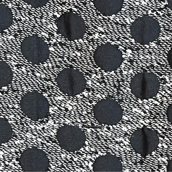 J McLaughlin Black White Polkadot Tweed Boucle Knit Pencil Skirt Preppy Career 6 - Picture 2 of 6
